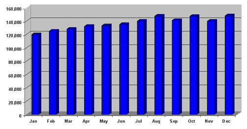 Unique visitors - statistics by month